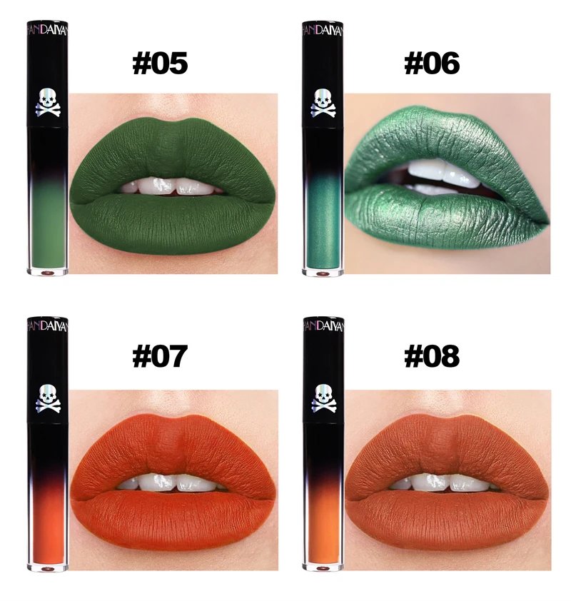 Black Green Purple Lipstick Christmas Halloween Lip Makeup Tint Moisturizing Waterproof Matte Lipstick Waterproof Lip Pigment