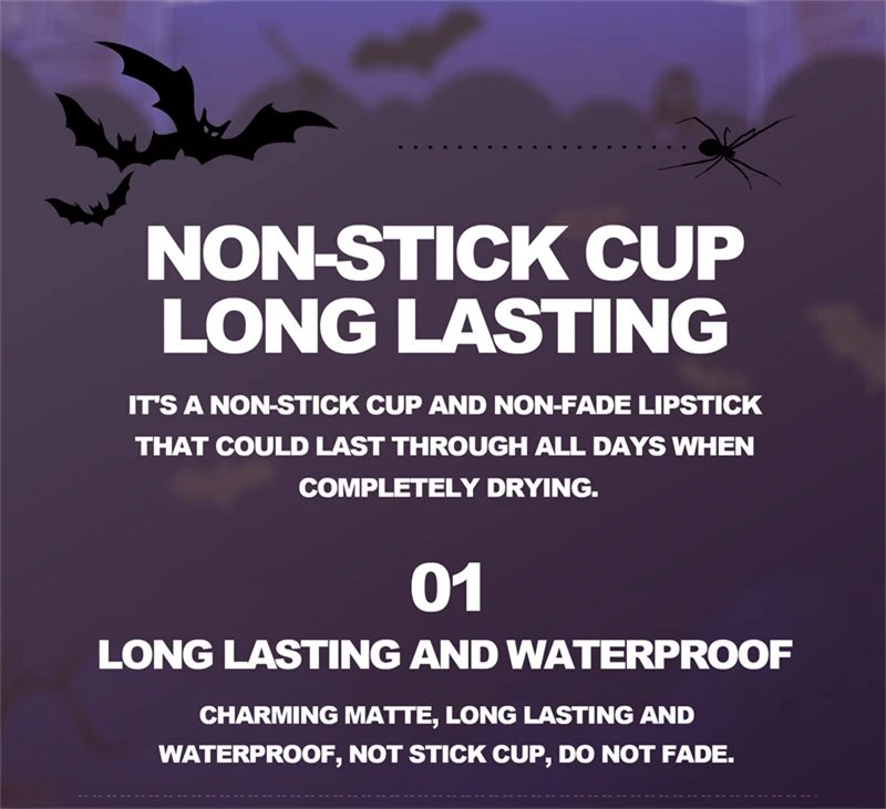 Black Green Purple Lipstick Christmas Halloween Lip Makeup Tint Moisturizing Waterproof Matte Lipstick Waterproof Lip Pigment