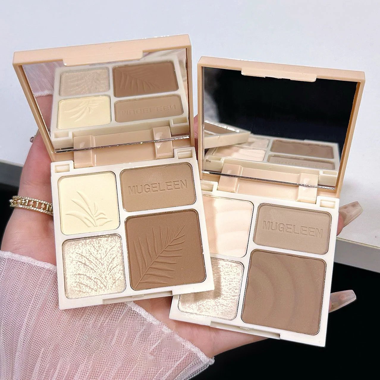 4 Colors Highlighter Contour 3D Facial Bronzer Cosmetic Brightening Beige Matte Highlights Palette Eye Shadow Nose Powder Makeup