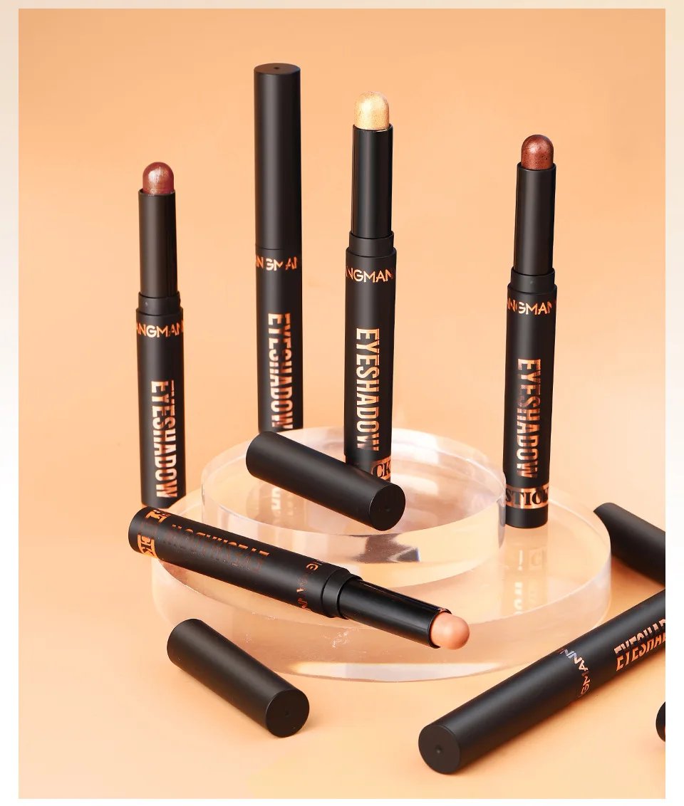 Smoky Dark Blue Eyeshadow Pencil Stick Waterproof Pearlescent 16 Colors Metallic Glitter Eye Shadow Highlighter Pen Makeup Tool