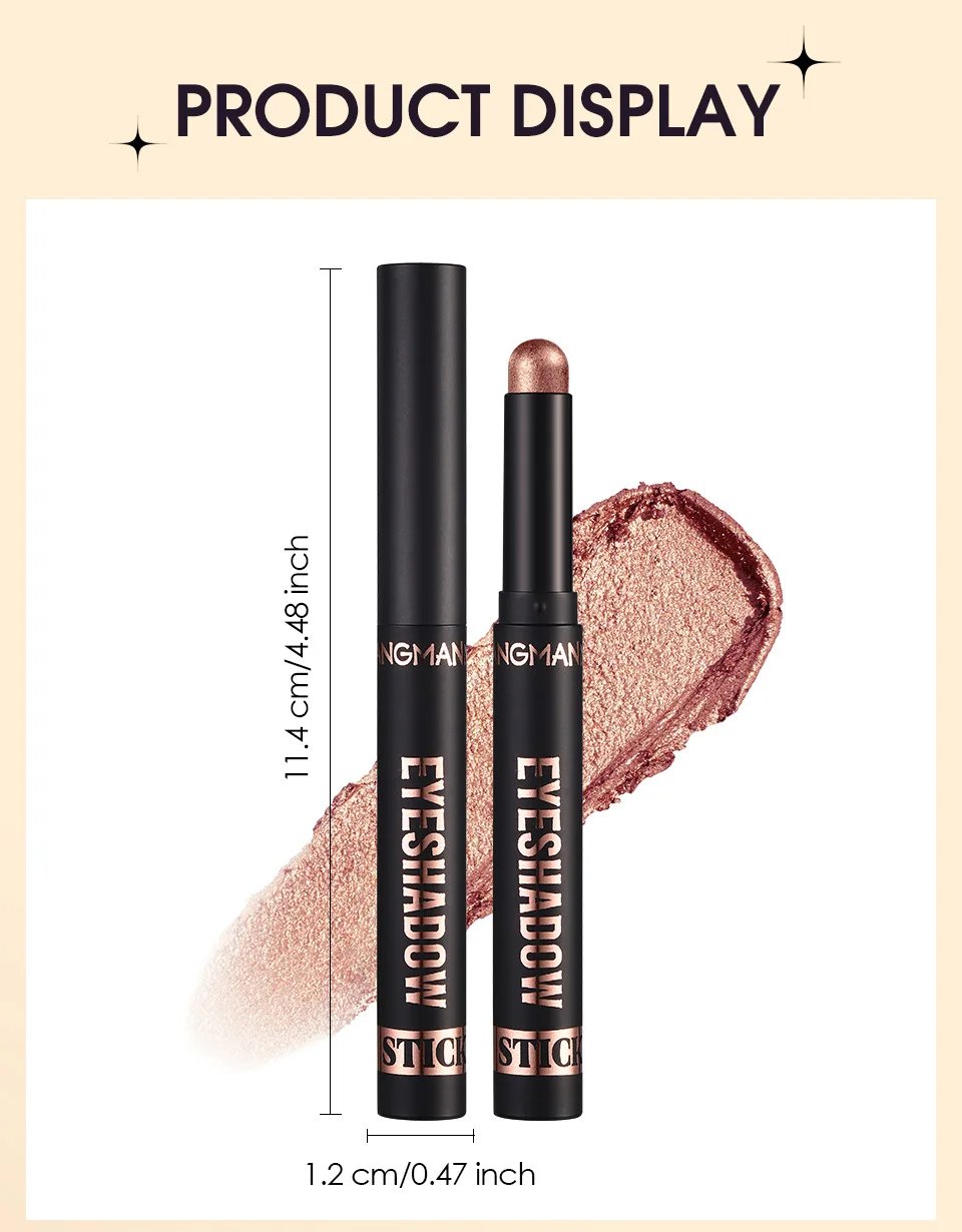 Smoky Dark Blue Eyeshadow Pencil Stick Waterproof Pearlescent 16 Colors Metallic Glitter Eye Shadow Highlighter Pen Makeup Tool