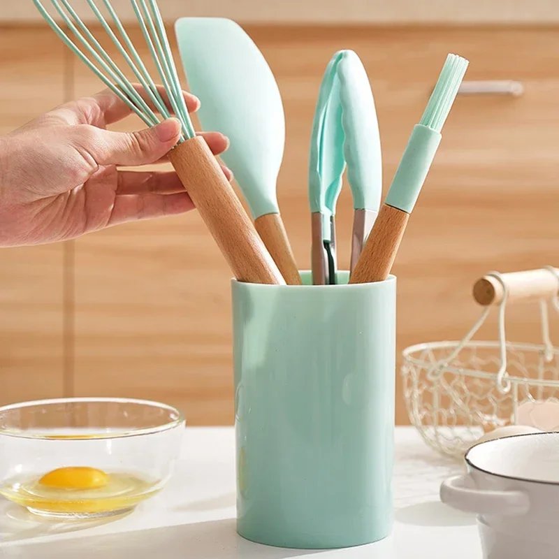 12PCS Food Grade Silicone Kitchen Cookware Utensils Turner Spatula Measuring Spoon Practical Cooking Tool Kitchenware Set 12PCS Food Grade Silicone Kitchen Cookware Utensils Turner Spatula Measuring Spoon Practical Cooking Tool Kitchenware Set