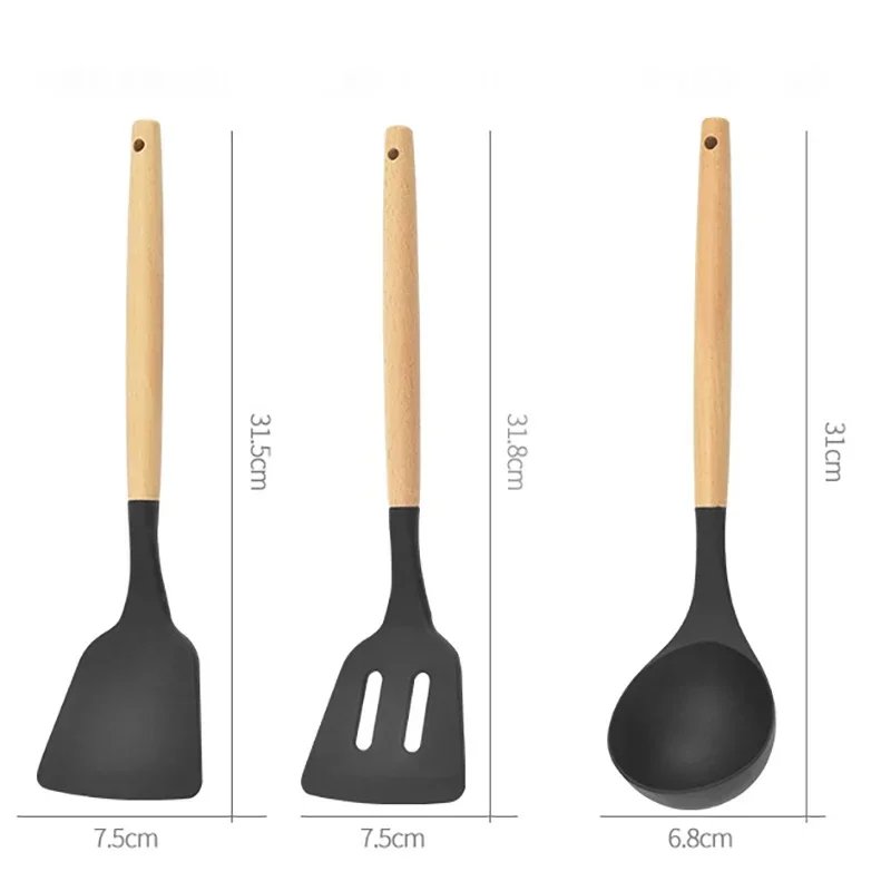 12PCS Food Grade Silicone Kitchen Cookware Utensils Turner Spatula Measuring Spoon Practical Cooking Tool Kitchenware Set 12PCS Food Grade Silicone Kitchen Cookware Utensils Turner Spatula Measuring Spoon Practical Cooking Tool Kitchenware Set