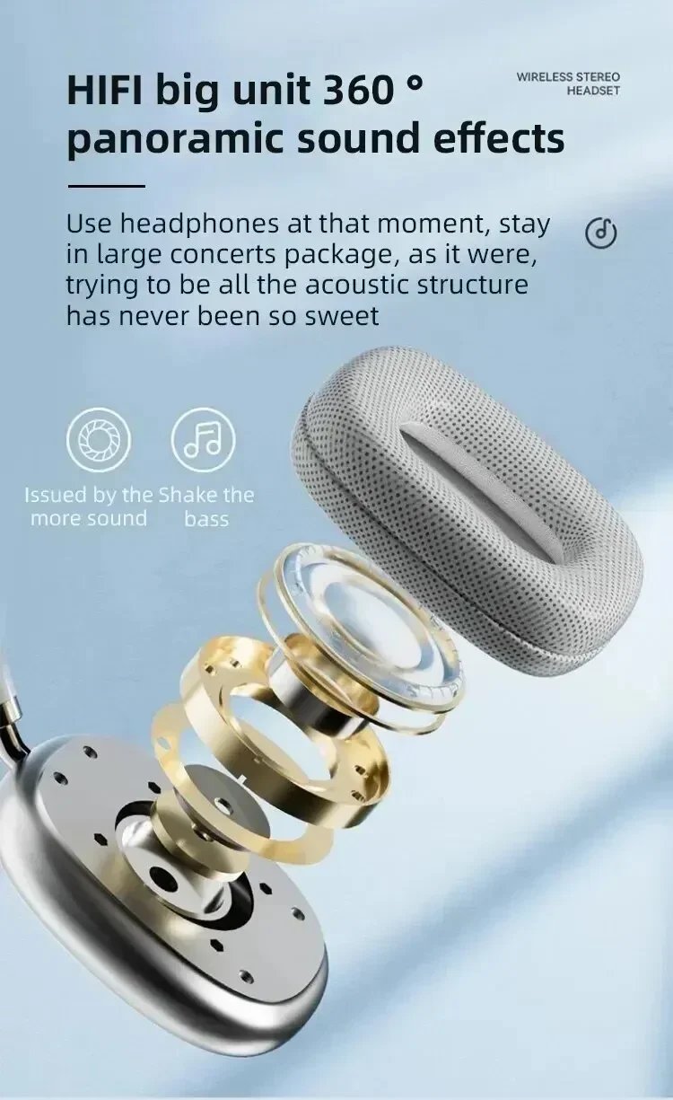 P9 Wireless Bluetooth Earphones Headphones Outdoor Sports Headset 5.3 With Charging Bin Display Touch Control Earbuds for Muisc