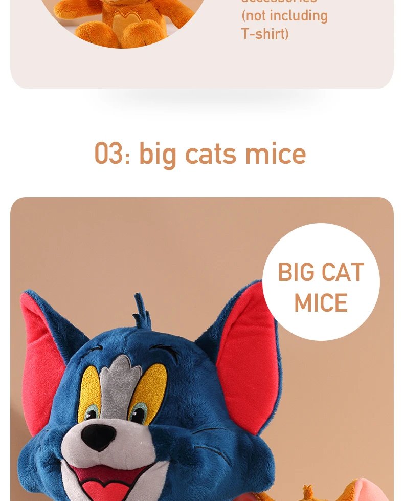 Tom and Jerry doll cute soothing plush toy baby sleeping pillow children doll lovers gift