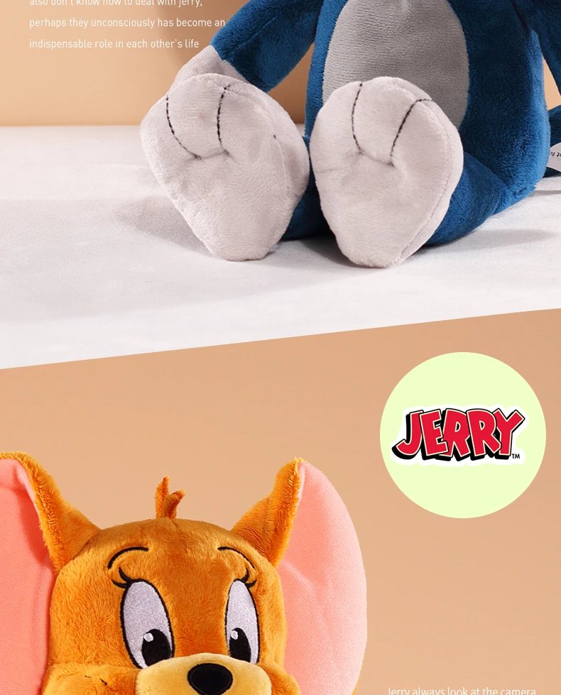 Tom and Jerry doll cute soothing plush toy baby sleeping pillow children doll lovers gift