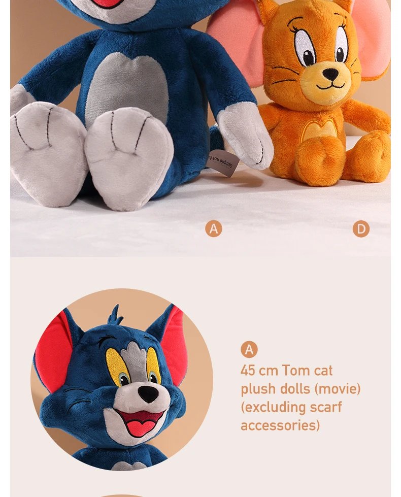 Tom and Jerry doll cute soothing plush toy baby sleeping pillow children doll lovers gift