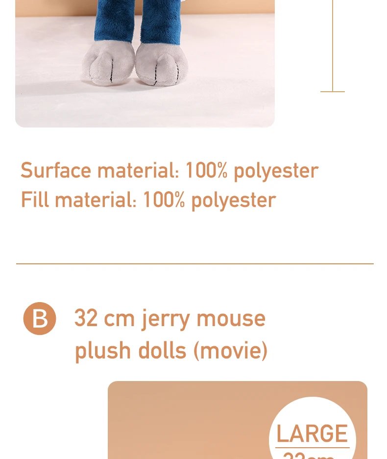 Tom and Jerry doll cute soothing plush toy baby sleeping pillow children doll lovers gift