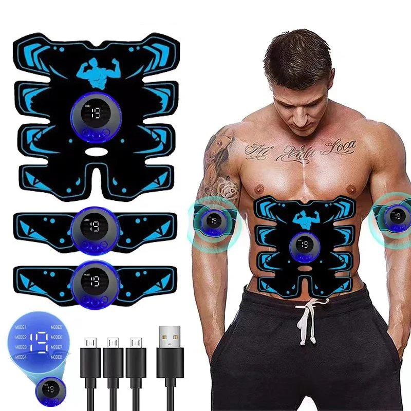 USB Rechargeable Electric Abdominal Massager Wireless LCD Display Fitness Shaping Massager to Relax Fatigue