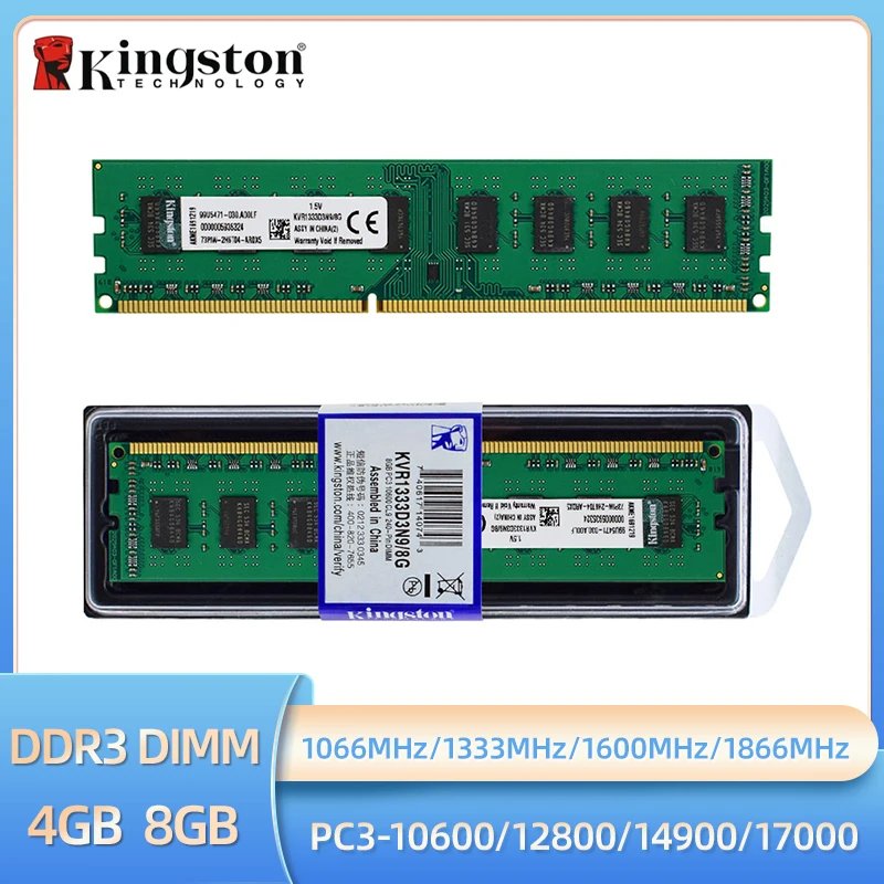 Kingston RAM DDR3 Memoria 8Gb 4GB 1066MHz 1333MHZ 1600MHZ 1866MHz PC3-10600 PC3-12800 for Desktop Computer Memoria Module