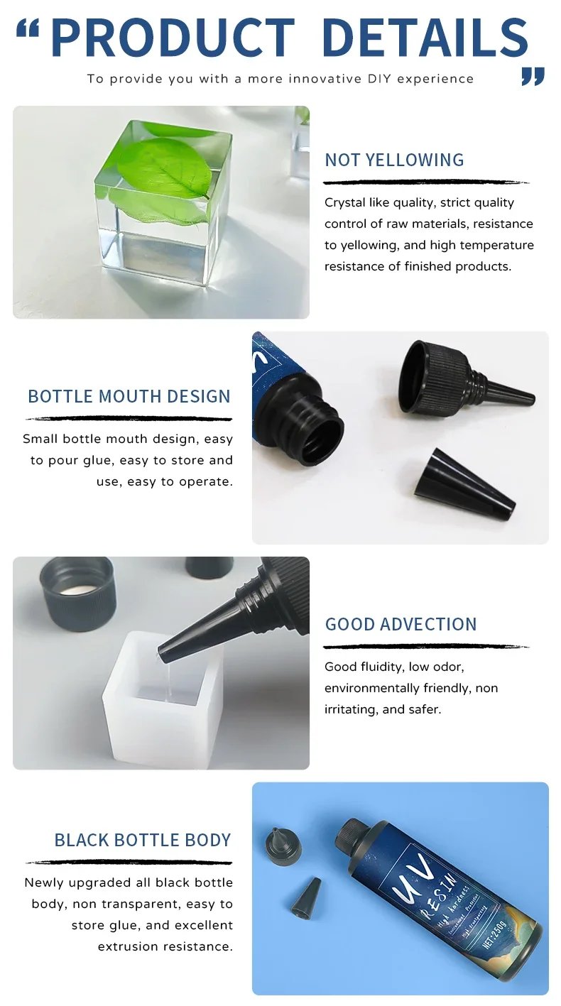 UV Resin Glue for DIY Jewelry, Epoxy Resin and UV Lamp High Transparency Fast Drying High Hardness, 20g, 50g, 100g, 250g, 1000g