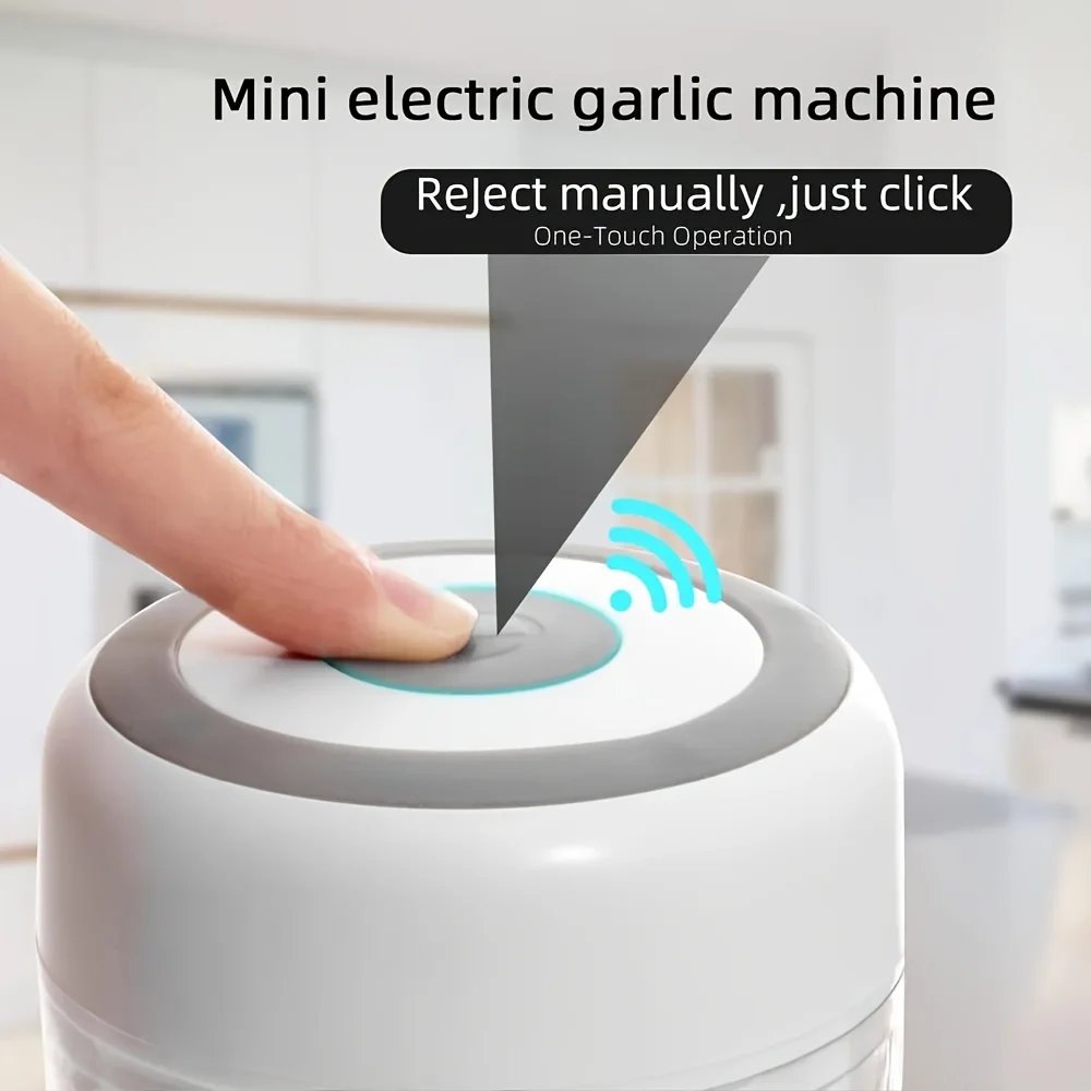3.38/8.45oz USB Electric Mini Garlic Chopper - Powerful Meat Grinder And Vegetable Crusher For Quick And Easy Food Prep