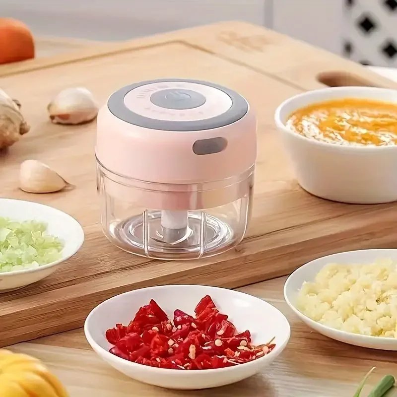3.38/8.45oz USB Electric Mini Garlic Chopper - Powerful Meat Grinder And Vegetable Crusher For Quick And Easy Food Prep