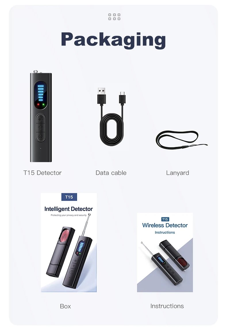 Hidden Camera Detector Anti-Spy Car GPS Tracker Listening Device Bug RF Wireless All Signal Scanner Gadget Security Protection