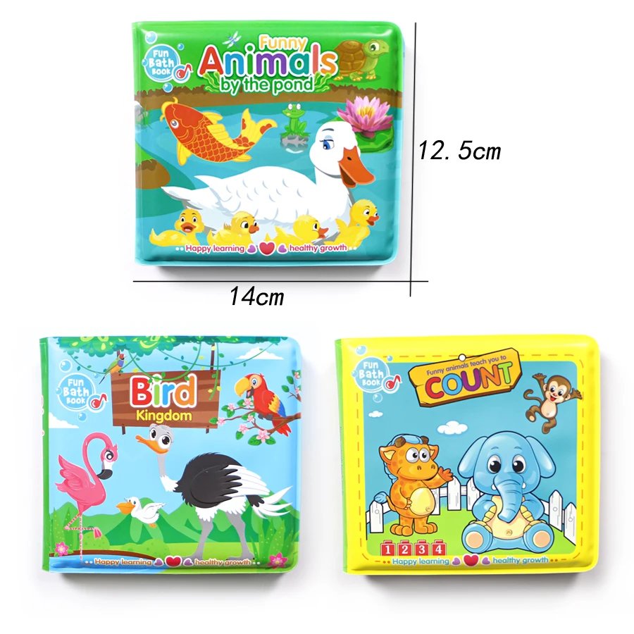 New Water Bath Book Bathing Toy Swimming Cognitive Floating Toys for Baby,10 Themes Bath Book Learning Animal Count Sports Toy