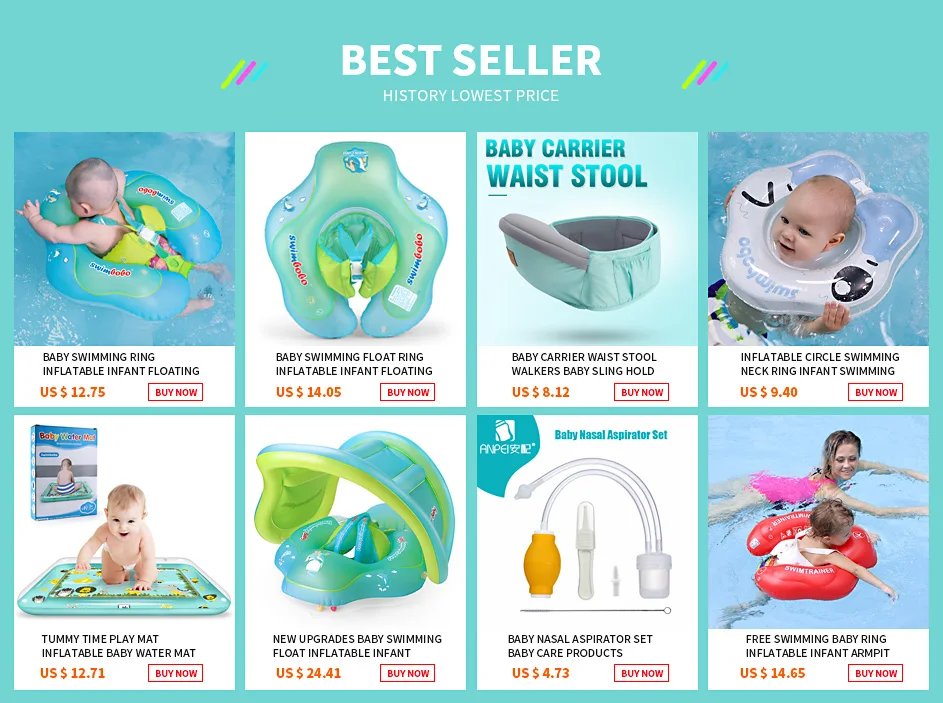 Swimbobo Kids Inflatable Baby Floating Water Toy Swimming Floats Waist Trainer Child Swim Pool Ring PVC Children Float