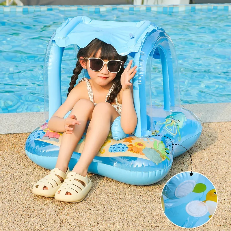 Baby Swimming Float with Sun Canopy Toddler Inflatable Swim Ring Pool Toys for 0-5Y Float Seat Kids Outdoor Water Fun Toys Baby Swimming Float with Sun Canopy Toddler Inflatable Swim Ring Pool Toys for 0-5Y Float Seat Kids Outdoor Water Fun Toys