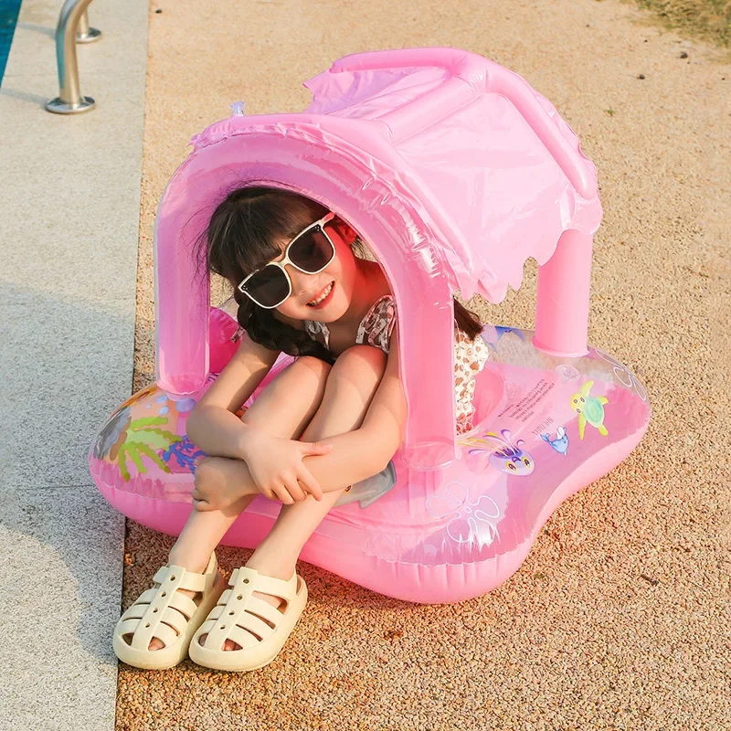 Baby Swimming Float with Sun Canopy Toddler Inflatable Swim Ring Pool Toys for 0-5Y Float Seat Kids Outdoor Water Fun Toys Baby Swimming Float with Sun Canopy Toddler Inflatable Swim Ring Pool Toys for 0-5Y Float Seat Kids Outdoor Water Fun Toys