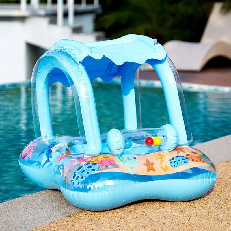 Baby Swimming Float with Sun Canopy Toddler Inflatable Swim Ring Pool Toys for 0-5Y Float Seat Kids Outdoor Water Fun Toys Baby Swimming Float with Sun Canopy Toddler Inflatable Swim Ring Pool Toys for 0-5Y Float Seat Kids Outdoor Water Fun Toys