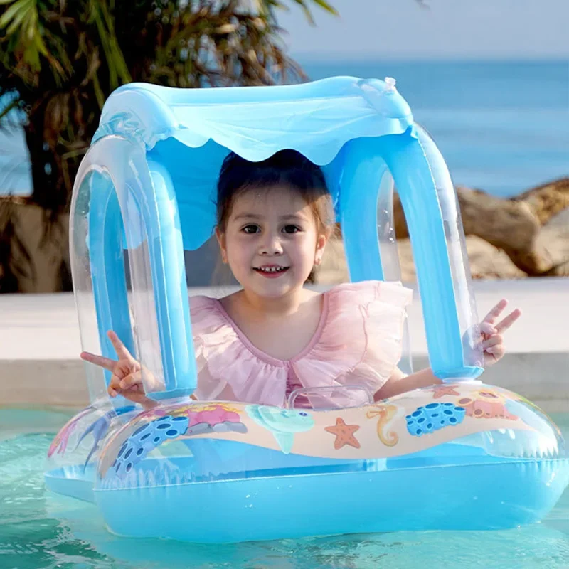 Baby Swimming Float with Sun Canopy Toddler Inflatable Swim Ring Pool Toys for 0-5Y Float Seat Kids Outdoor Water Fun Toys Baby Swimming Float with Sun Canopy Toddler Inflatable Swim Ring Pool Toys for 0-5Y Float Seat Kids Outdoor Water Fun Toys