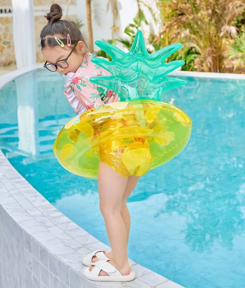 Rooxin Flamingo Swimming Circle Baby Infant Float Pool Swimming Ring With Sunshade Floating Seat Summer Beach Pool Party Toys