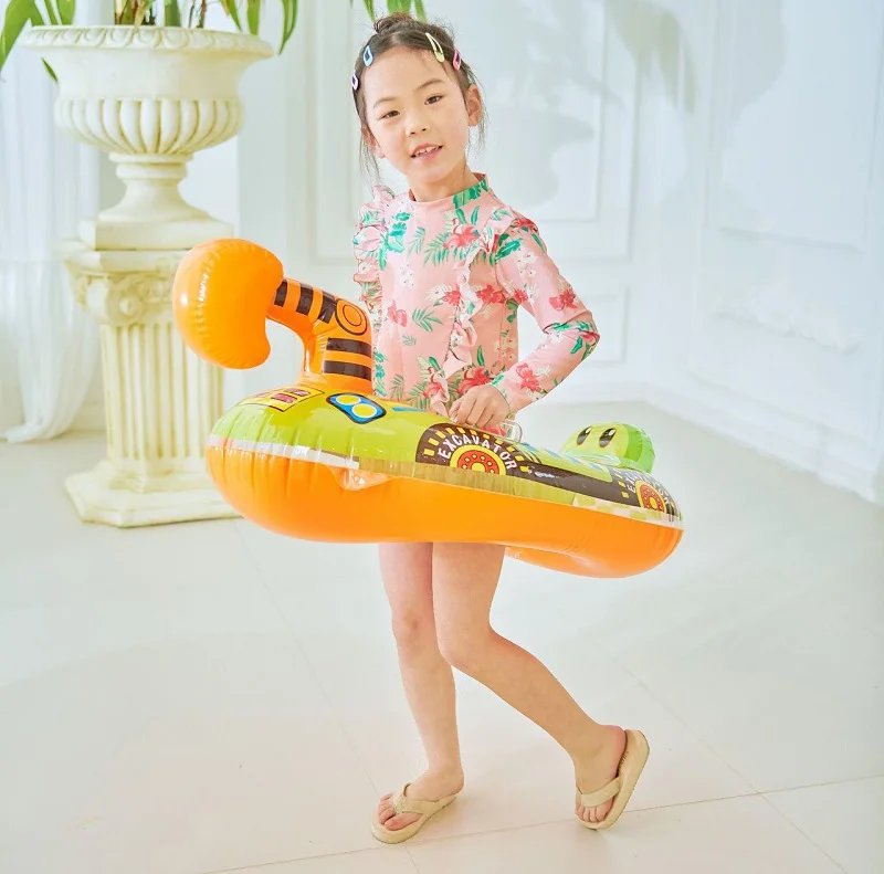 Rooxin Flamingo Swimming Circle Baby Infant Float Pool Swimming Ring With Sunshade Floating Seat Summer Beach Pool Party Toys