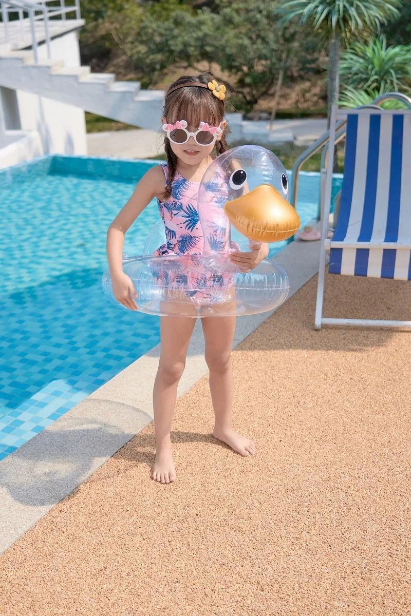 Rooxin Flamingo Swimming Circle Baby Infant Float Pool Swimming Ring With Sunshade Floating Seat Summer Beach Pool Party Toys