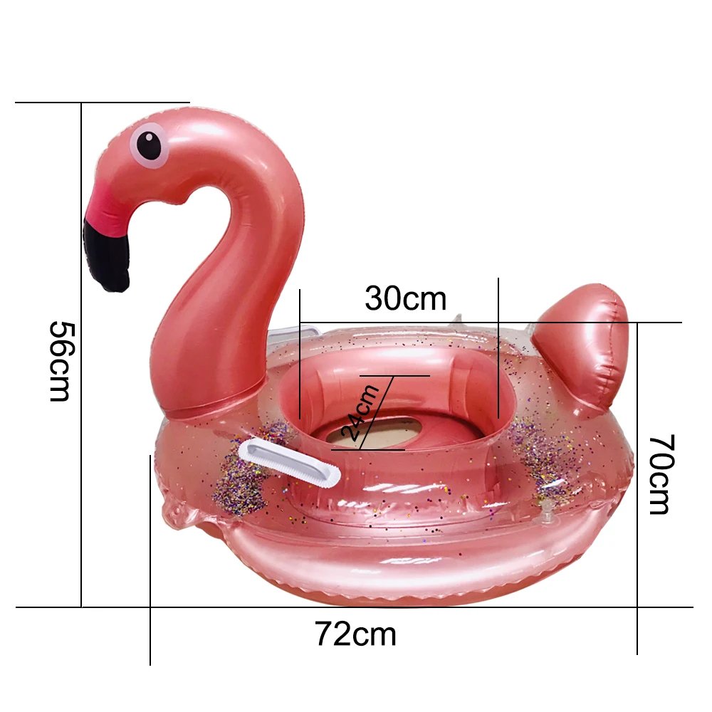Rooxin Flamingo Swimming Circle Baby Infant Float Pool Swimming Ring With Sunshade Floating Seat Summer Beach Pool Party Toys