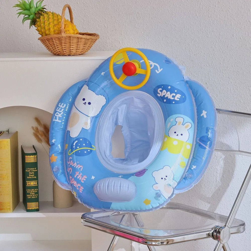 Rooxin Flamingo Swimming Circle Baby Infant Float Pool Swimming Ring With Sunshade Floating Seat Summer Beach Pool Party Toys