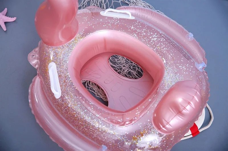 Rooxin Flamingo Swimming Circle Baby Infant Float Pool Swimming Ring With Sunshade Floating Seat Summer Beach Pool Party Toys