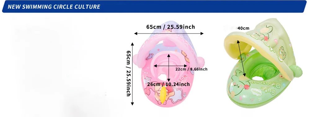 ROOXIN Baby Swimming Ring Inflatable Toys Water Play Swim Ring Tube for Kid Swimming Seat Swim Circle Seat Pool Float Party