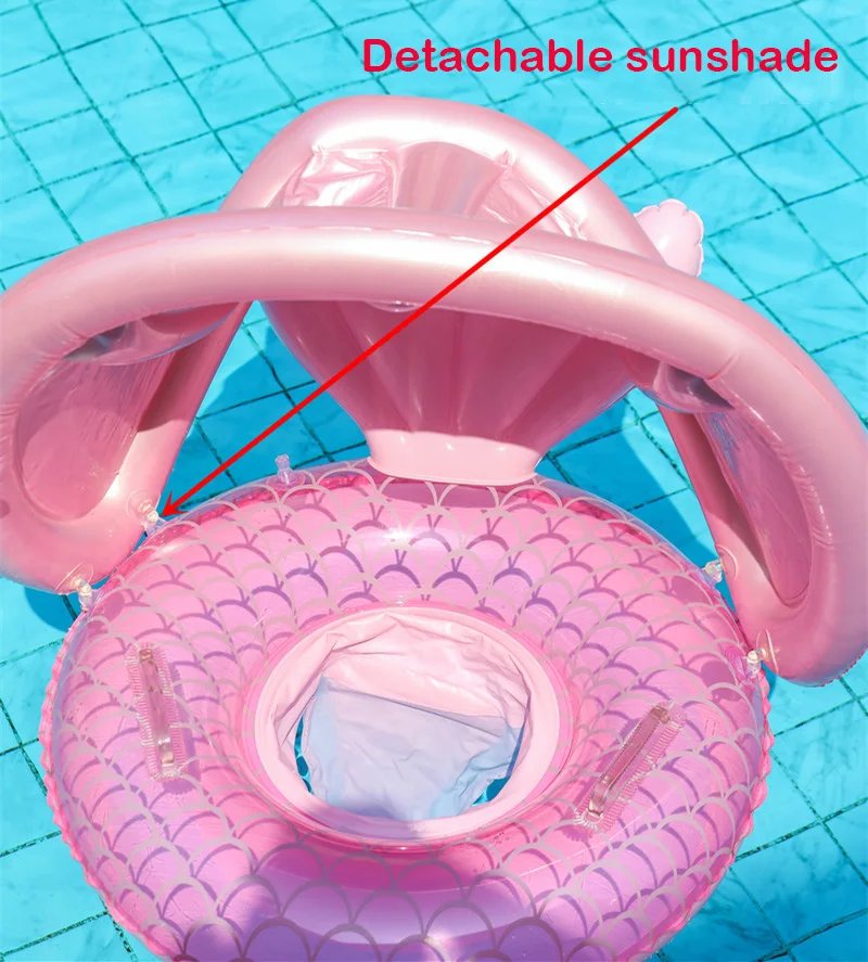 ROOXIN Baby Swimming Ring Inflatable Toys Water Play Swim Ring Tube for Kid Swimming Seat Swim Circle Seat Pool Float Party