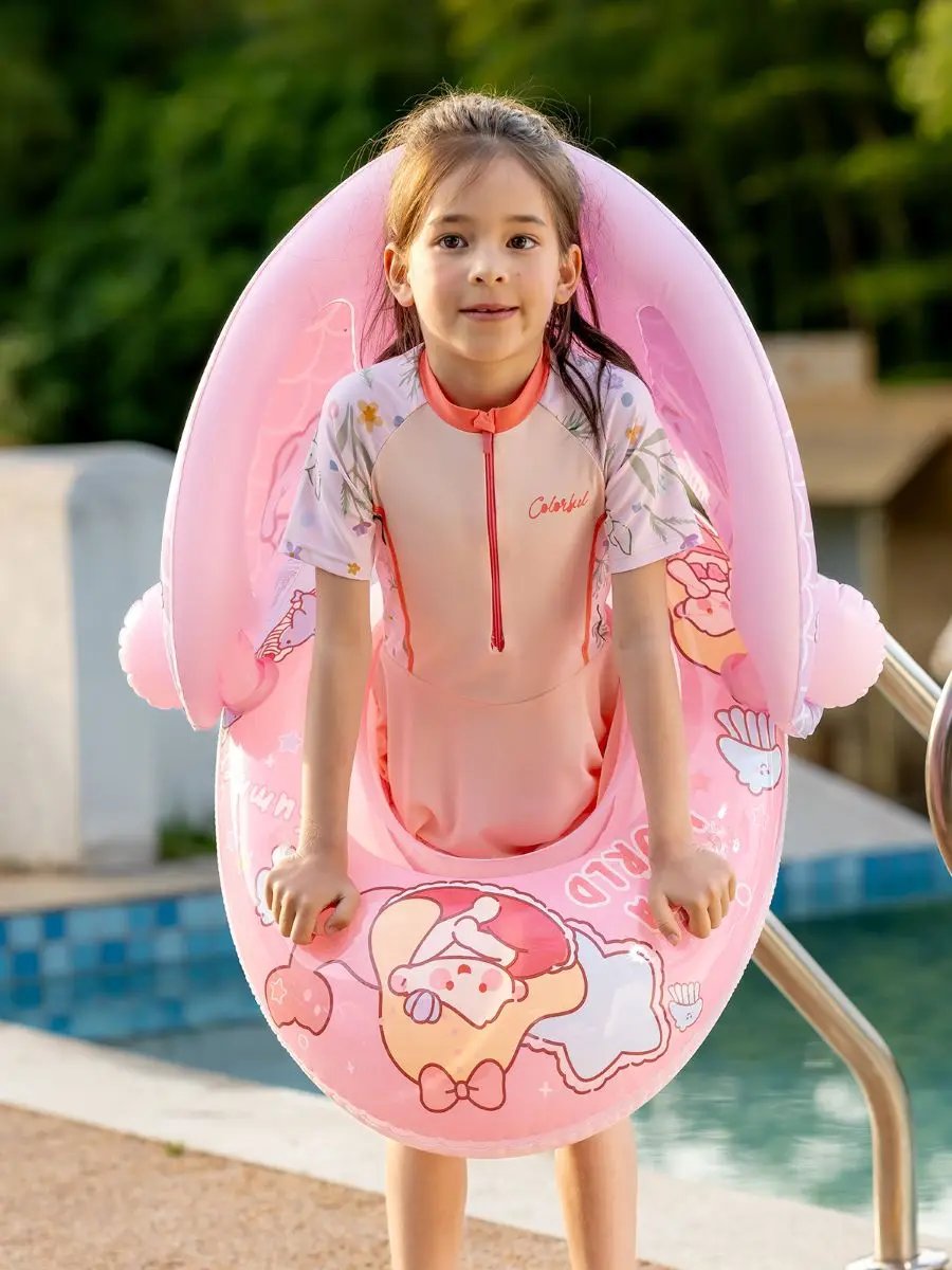 ROOXIN Baby Swimming Ring Inflatable Toys Water Play Swim Ring Tube for Kid Swimming Seat Swim Circle Seat Pool Float Party