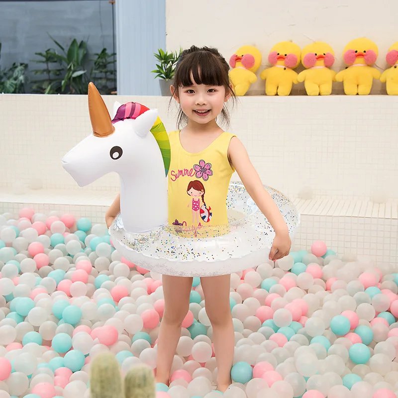 Rooxin Inflatable Flamingo Pool Float Baby Swimming Ring Summer Beach Party Pool Toys Unicorn Swimming Circle Pool Accessories