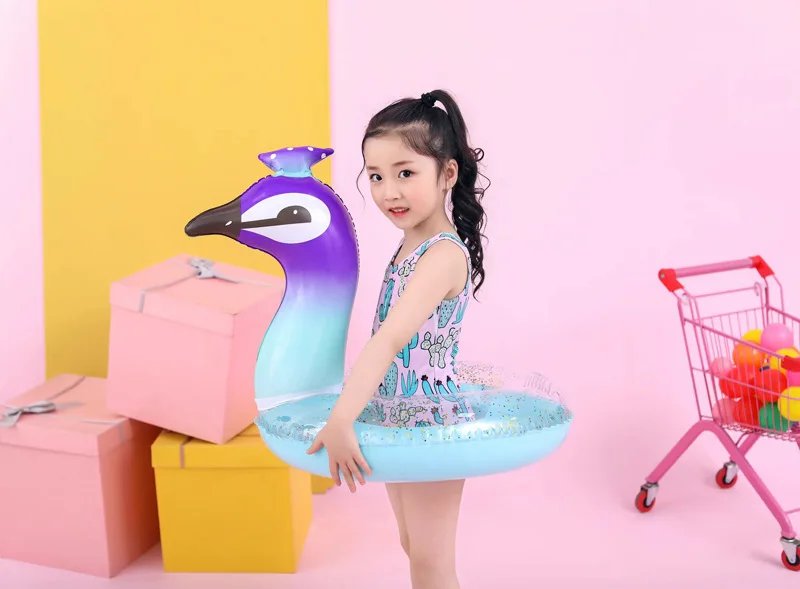 Rooxin Inflatable Flamingo Pool Float Baby Swimming Ring Summer Beach Party Pool Toys Unicorn Swimming Circle Pool Accessories