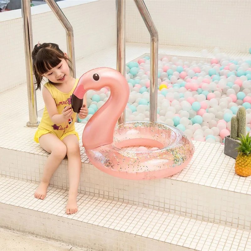 Rooxin Inflatable Flamingo Pool Float Baby Swimming Ring Summer Beach Party Pool Toys Unicorn Swimming Circle Pool Accessories