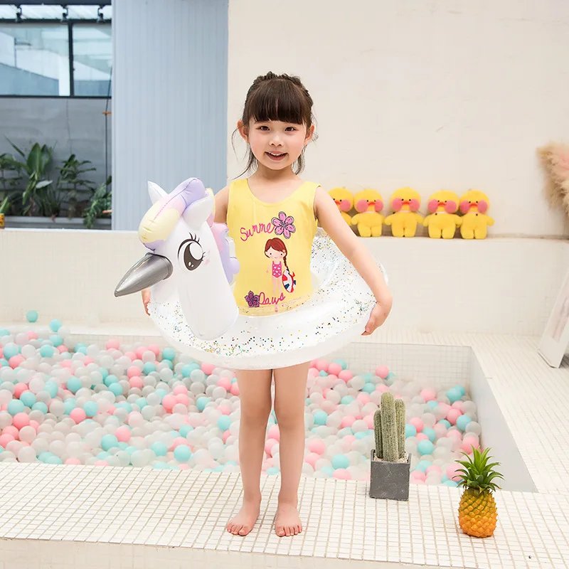 Rooxin Inflatable Flamingo Pool Float Baby Swimming Ring Summer Beach Party Pool Toys Unicorn Swimming Circle Pool Accessories