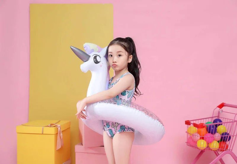 Rooxin Inflatable Flamingo Pool Float Baby Swimming Ring Summer Beach Party Pool Toys Unicorn Swimming Circle Pool Accessories