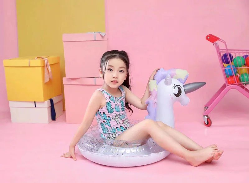 Rooxin Inflatable Flamingo Pool Float Baby Swimming Ring Summer Beach Party Pool Toys Unicorn Swimming Circle Pool Accessories