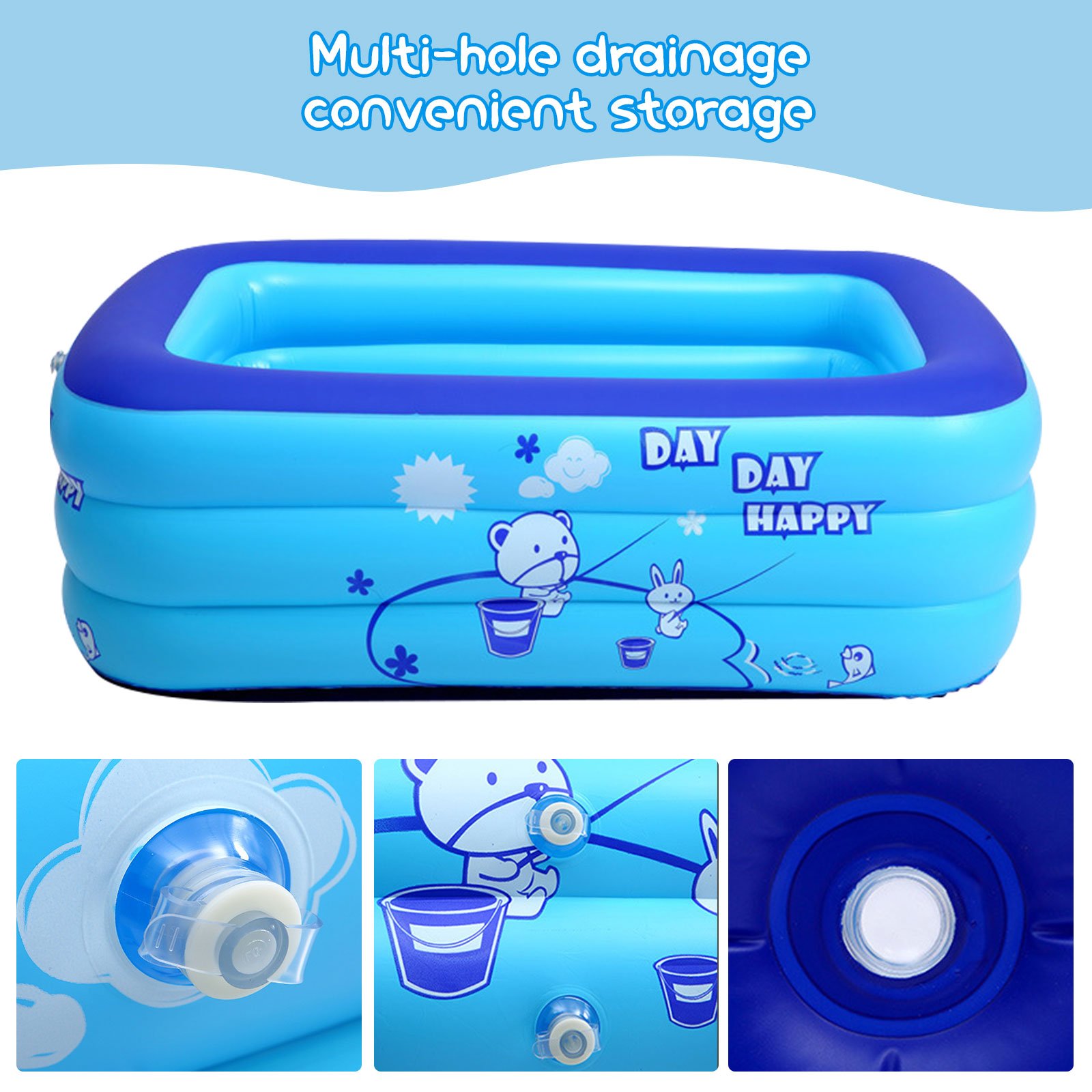 Thickening Inflatable Swimming Pool Family Summer Outdoor Water Play Pool Bathtub with Bubble Bottom for Kids 43x28x15inch Thickening Inflatable Swimming Pool Family Summer Outdoor Water Play Pool Bathtub with Bubble Bottom for Kids 43x28x15inch