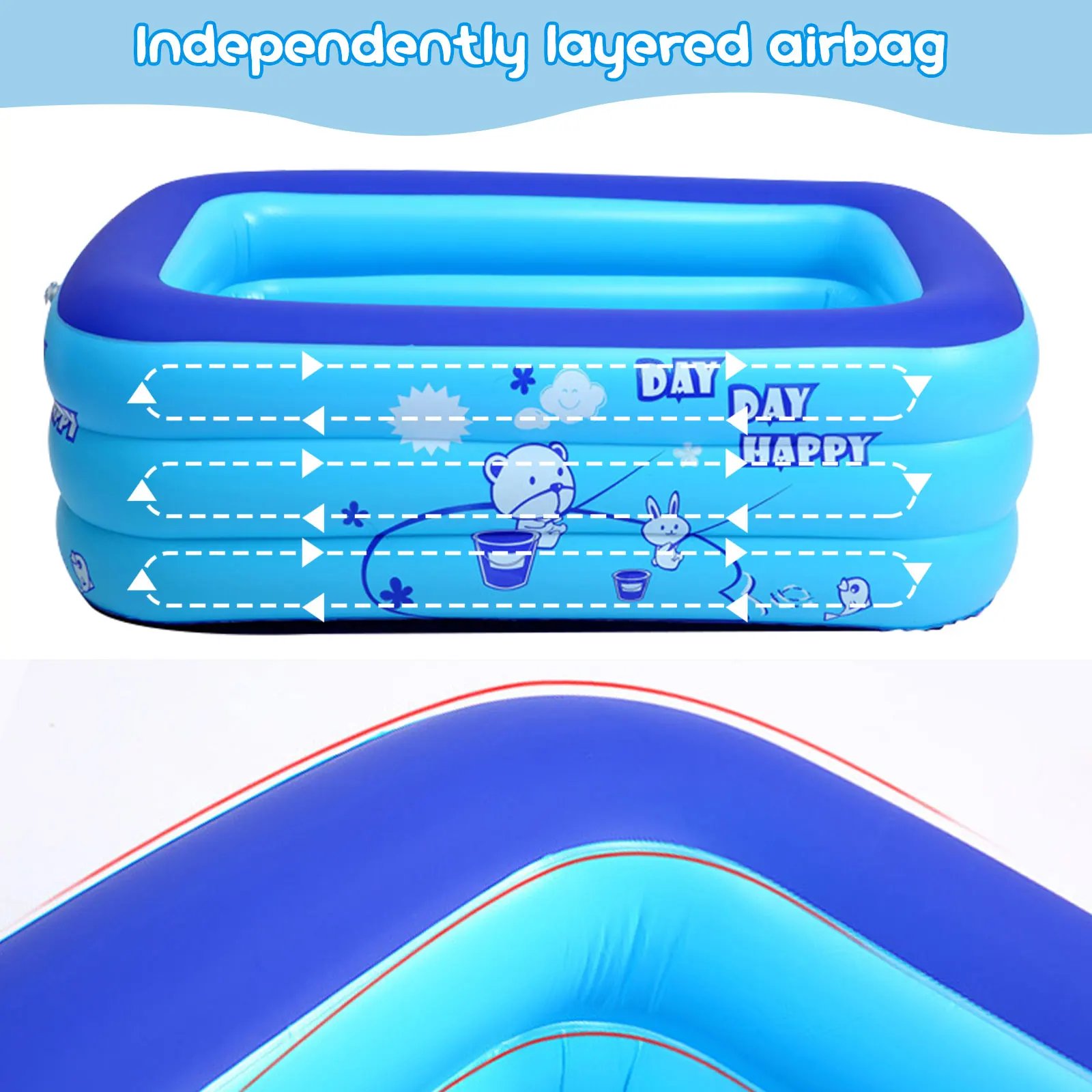 Thickening Inflatable Swimming Pool Family Summer Outdoor Water Play Pool Bathtub with Bubble Bottom for Kids 43x28x15inch Thickening Inflatable Swimming Pool Family Summer Outdoor Water Play Pool Bathtub with Bubble Bottom for Kids 43x28x15inch
