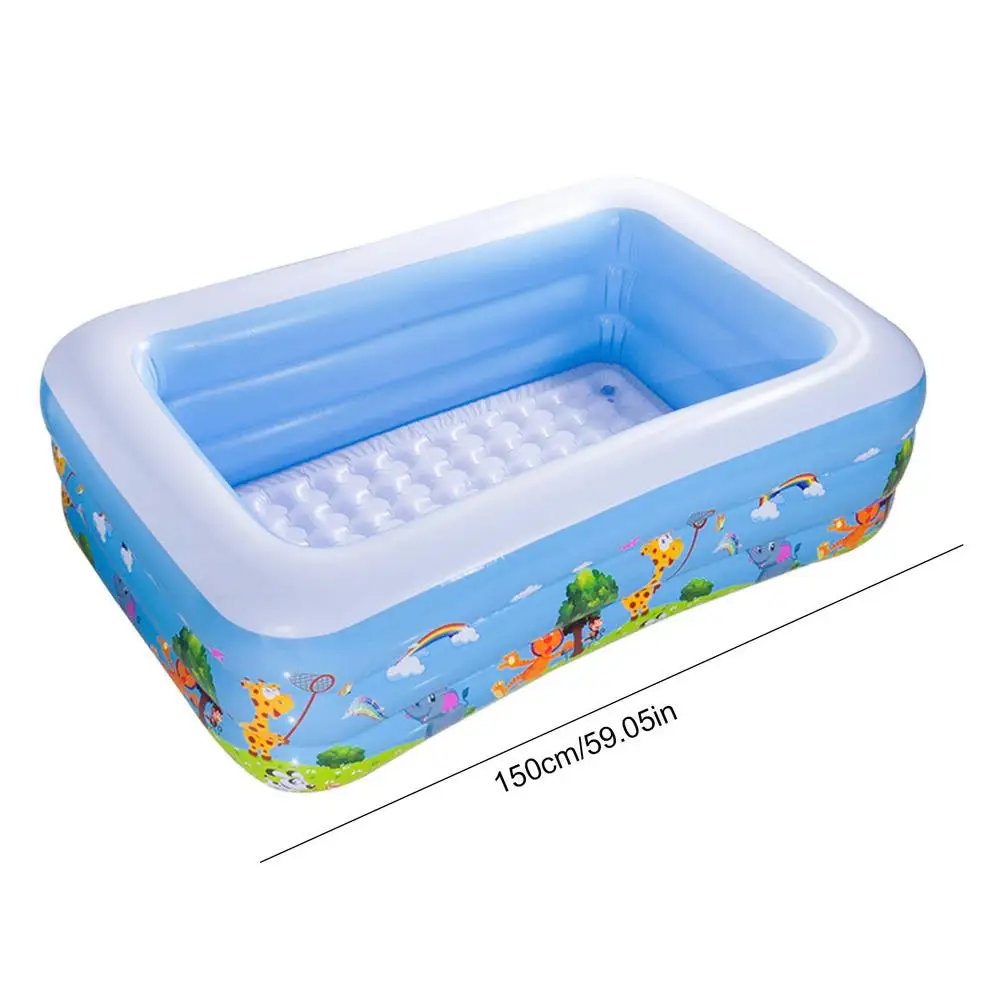 Inflatable Pool For Kids Square Thickened swimming pool Foldable Paddling Pool For Kids Space-Saving Swimming Pool For Family