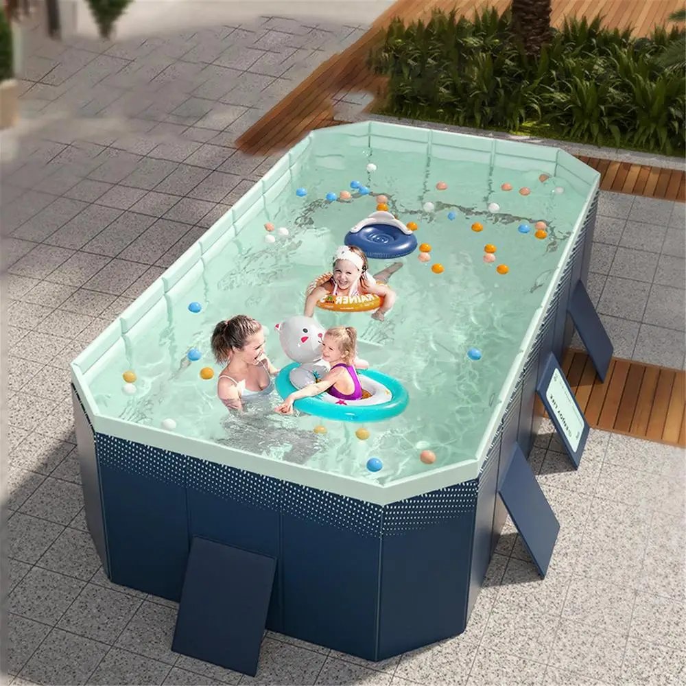 Non-inflatable Swimming Tub Foldable Bathtub Outdoor Indoor Collapsible Bathing Pool For Summer Family Kids party