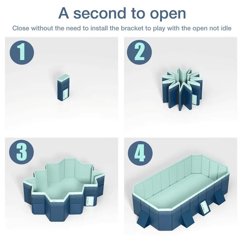 Non-inflatable Swimming Tub Foldable Bathtub Outdoor Indoor Collapsible Bathing Pool For Summer Family Kids party