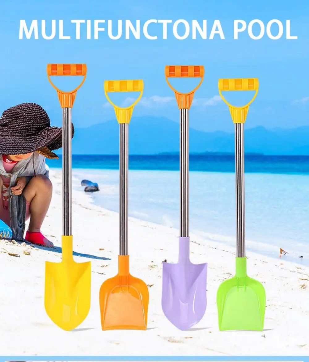 Children Beach Shovel 56cm Stainless Steel Pointed Shovel Toy Sand Snow Thickened Play House Beach Shovel Outdoor Toys Kids Gift