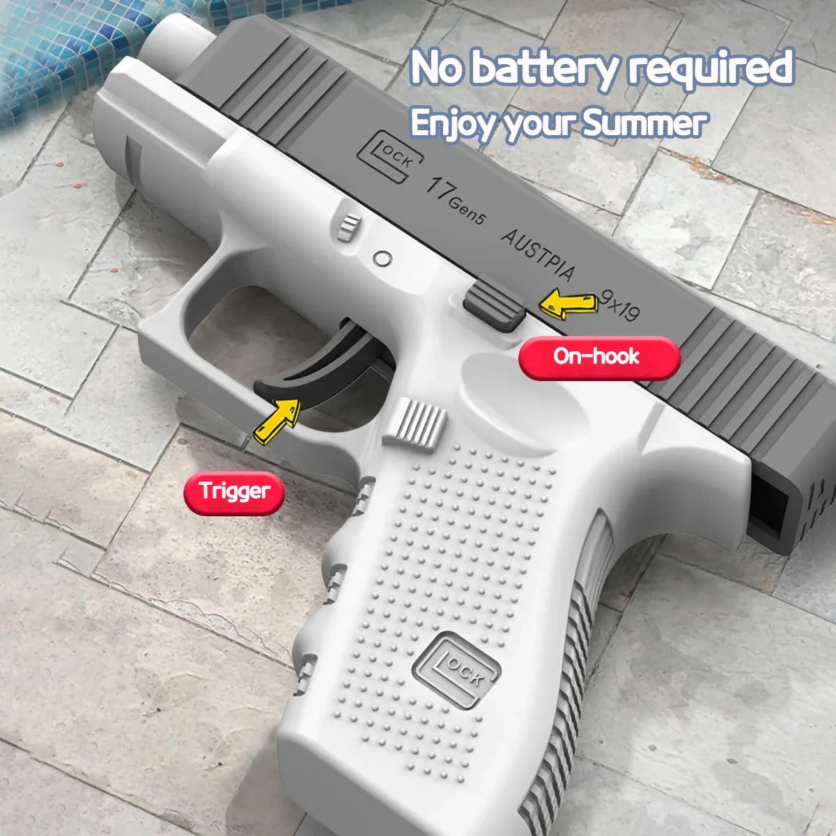 Glock Pistol Children's Toys Portable Water Gun Summer Shooting Game Outdoor Beach Toy Water Gun Summer Gift for Adult Children