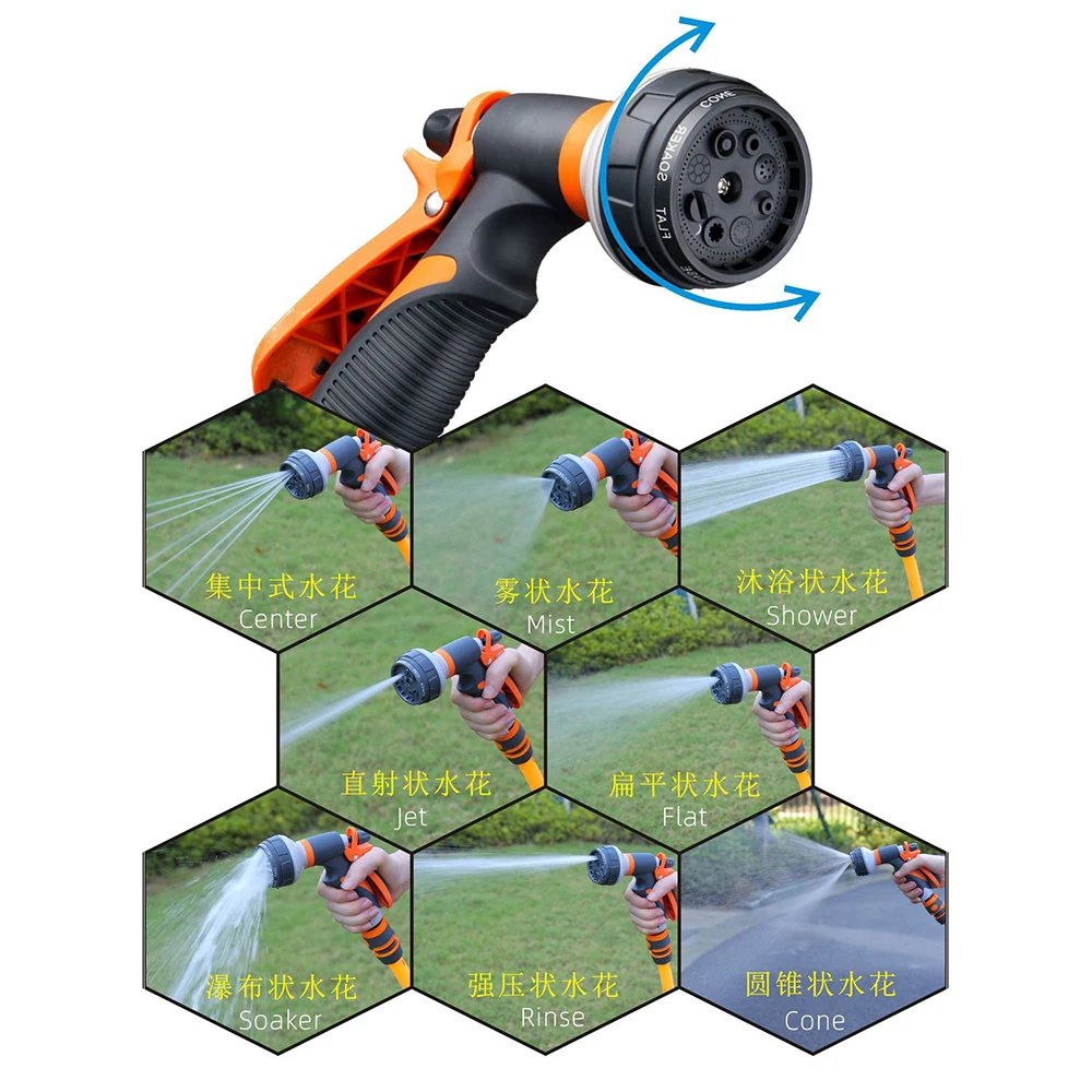 Watering Gun Garden 8 Modes High Pressure Sprayer Adjustable Irrigation Watering Nozzle for Plant Lawn Yard Watering Sprinkler Watering Gun Garden 8 Modes High Pressure Sprayer Adjustable Irrigation Watering Nozzle for Plant Lawn Yard Watering Sprinkler