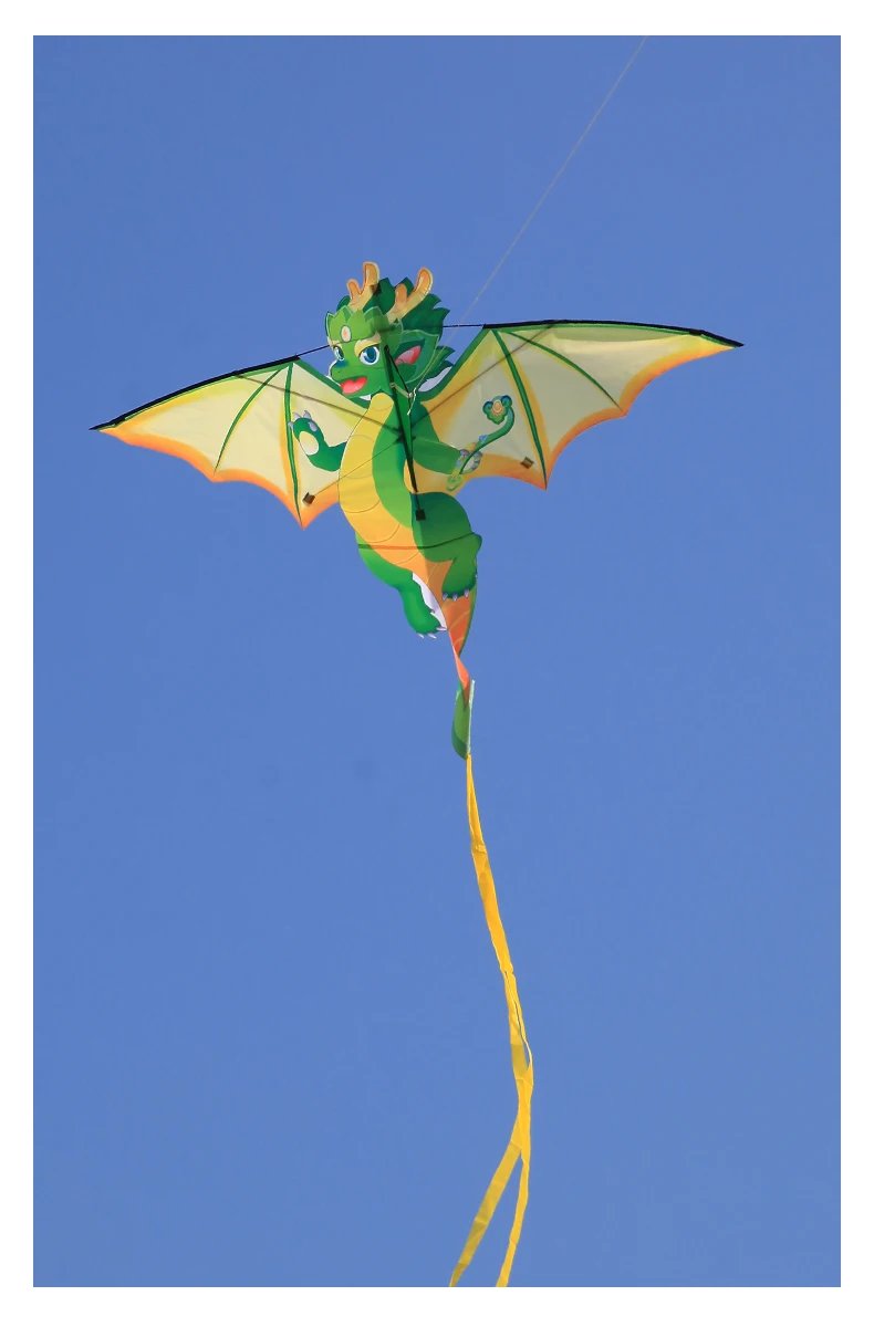 Yongjian Green Chinese Dragon Kite Upgraded Hot Cut Craft Cartoon Kite Suitable for Beginners  With 50m kite string