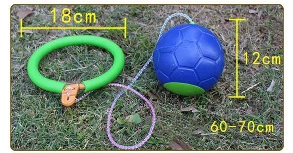 Skip Ball Outdoor Fun Toys Ball Exercise Coordination and Force Reaction Training Swing Ball Balance Hop Classical Skipping Toy