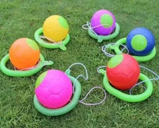 Skip Ball Outdoor Fun Toys Ball Exercise Coordination and Force Reaction Training Swing Ball Balance Hop Classical Skipping Toy